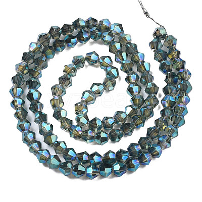 Electroplate Transparent Glass Beads Strands EGLA-Q026-016-1