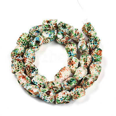 Spray Painted Resin Beads Strands RESI-N041-01C-1