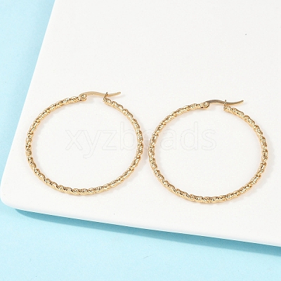 Ion Plating(IP) 304 Stainless Steel Big Hoop Earrings EJEW-L215-16G-1