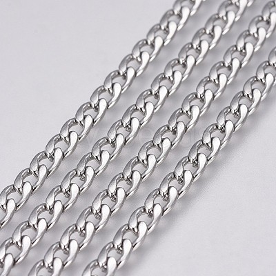 Tarnish Resistant 304 Stainless Steel Curb Chains CHS-G005-B-03P-1