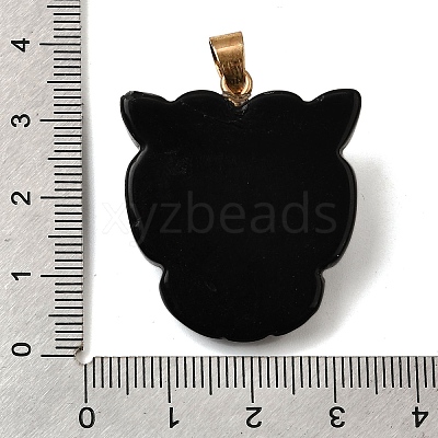 Natural Obsidian & Synthetic Turquoise Pendants G-Z090-02G-04-1