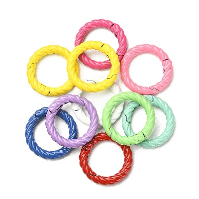 10Pcs Spray Painted Alloy Spring Gate Rings FIND-YW0001-56-1