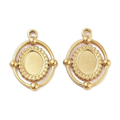 304 Stainless Steel Pendant Cabochon Settings STAS-P364-07G-1