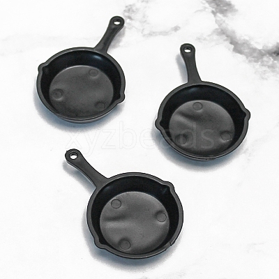 10Pcs Plastic Frying Pan Miniature Ornaments PW-WG6F097-01-1