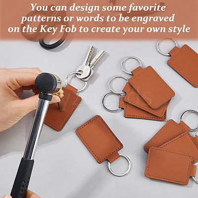 16Pcs Rectangle PU Leather Keychains KEYC-DC0001-45B-1