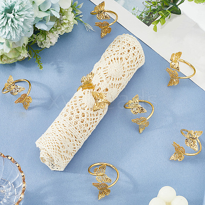 Butterfly Iron Napkin Rings AJEW-WH20070-109G-1