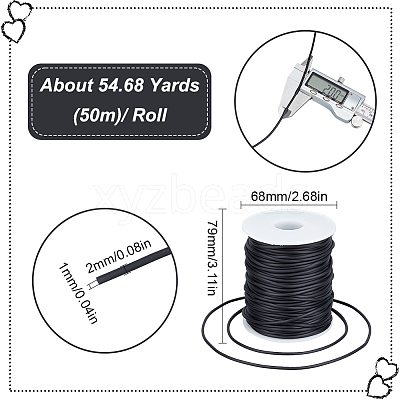 1 Roll Hollow Pipe PVC Tubular Synthetic Rubber Cord RCOR-SC0001-01A-1