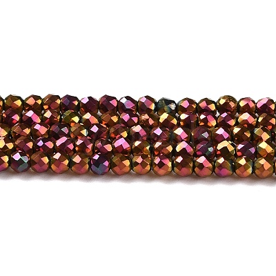 Electroplate Glass Beads Strands GLAA-H021-01A-FP10-1