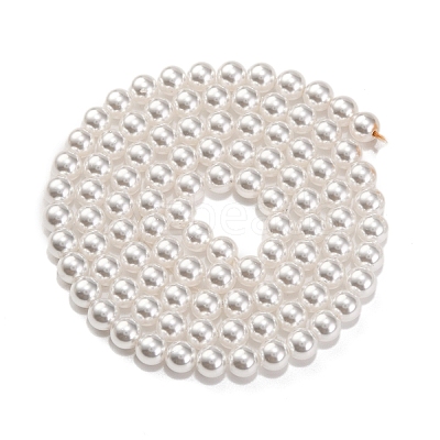 Baking Paint Pearlized Glass Pearl Round Bead Strands PEAR-H019-02A-04-1