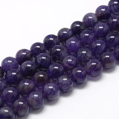 Natural Amethyst Beads Strands G-R446-8mm-21-1