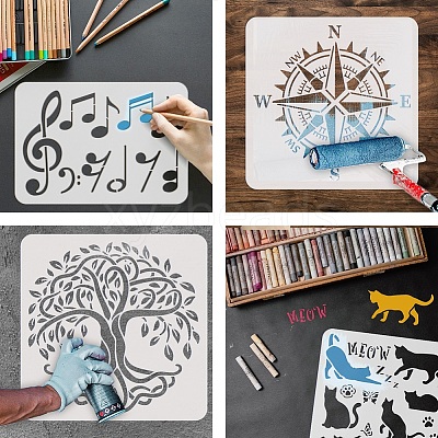 Plastic Hollow Out Drawing Painting Stencils Templates DIY-WH0396-854-1