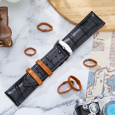 14Pcs 7 Styles Cowhide Leather Watch Strap Ring FIND-FH0017-42C-1