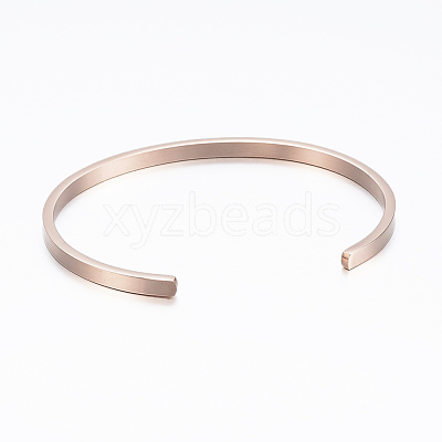 304 Stainless Steel Inspirational Cuff Bangles BJEW-K173-14-1