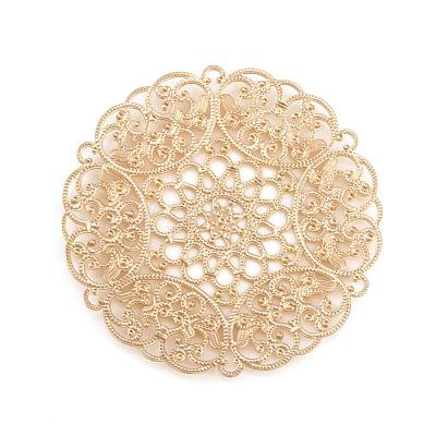 Brass Large Flower Filigree Findings KK-L056-01G-1