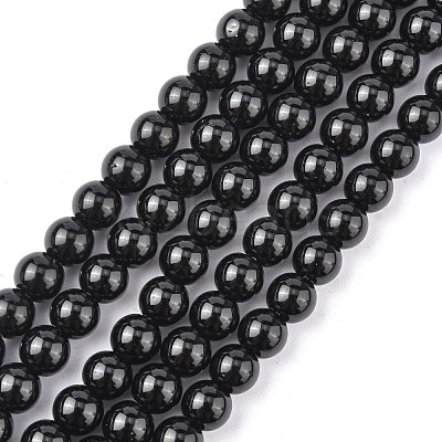 Synthetic Black Stone Beads Strands GSR6mmC044-1