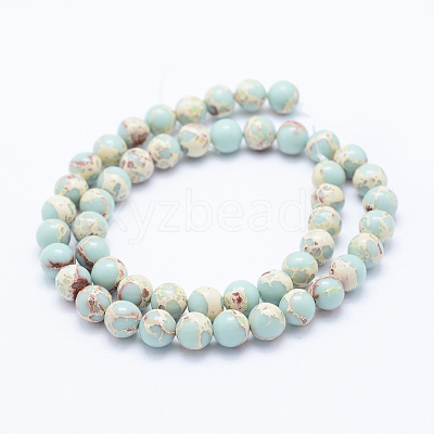 Synthetic Imperial Jasper Beads Strands G-F531-12mm-H03-1