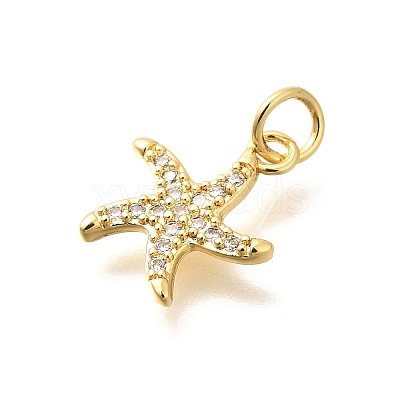 Brass Micro Pave Clear Cubic Zirconia Pendants KK-Q040-01D-G-1
