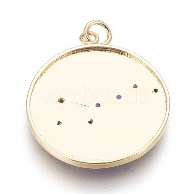 Brass Cubic Zirconia Pendants KK-O113-06C-01G-1