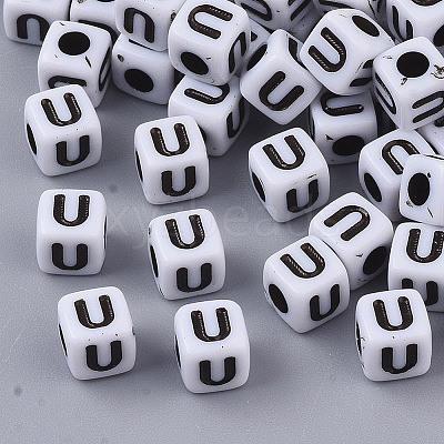 White Opaque Acrylic Beads LS-X-MACR-R869-02U-1