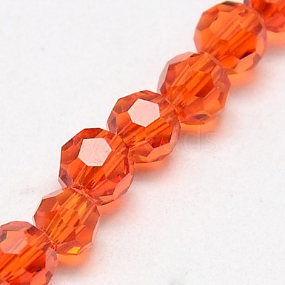 Faceted(32 Facets) Round Glass Beads Strands X-EGLA-J042-4mm-16-1
