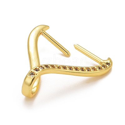 Rack Plating Brass Micro Pave Cubic Zirconia Ice Pick Pinch Bails KK-B056-01-1