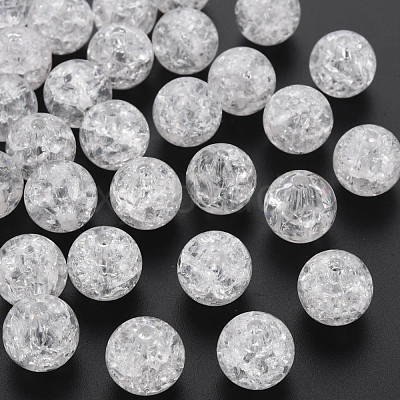 Transparent Crackle Acrylic Beads MACR-S373-66B-N12-1