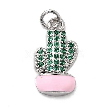 Brass Micro Pave Cubic Zirconia Pendants KK-A278-01A-02P-1