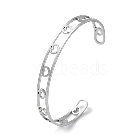 Non-Tarnish 304 Stainless Steel Open Cuff Bangles BJEW-P307-05P-1