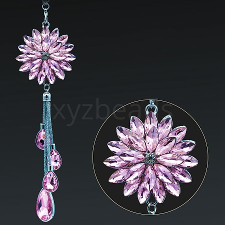 Glass Flower Pendant Decorations PW-WG2084D-02-1