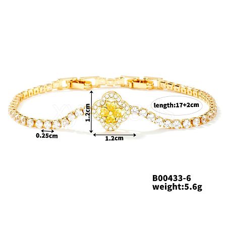 Elegant Four-Leaf Clover Zircon Bracelet for Everyday Western Style. QU3098-3-1