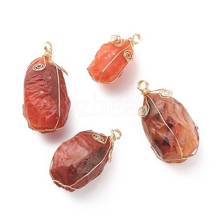 Natural Carnelian Pendants PALLOY-JF01721-1