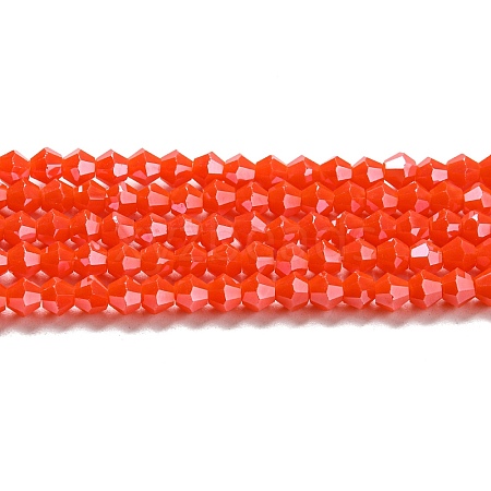 Opaque Solid Color Electroplate Glass Beads Strands EGLA-A039-P4mm-A03-1