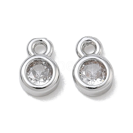 Brass Micro Pave Clear Cubic Zirconia Charms CU-CBA91C0-05P-1