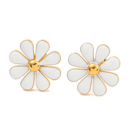 304 Stainless Steel Enamel Stud Earrings for Women EJEW-Z053-01G-01-1