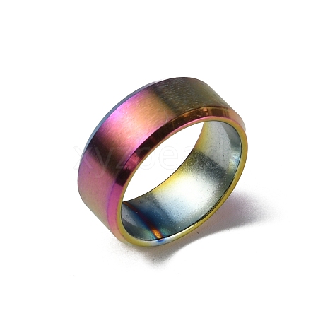 Titanium Steel Wide Band Finger Rings for Women Men RJEW-WH0009-13D-M-1