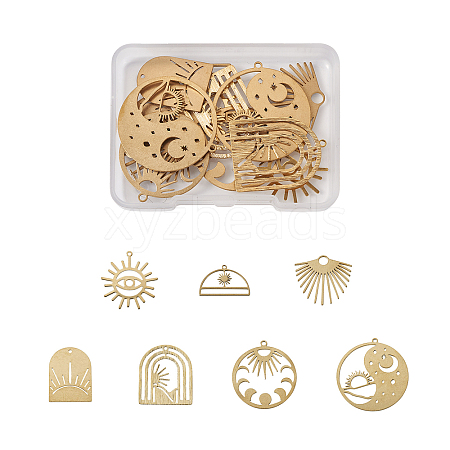 14Pcs 7 Style Brass Charms KK-PJ0001-26-1