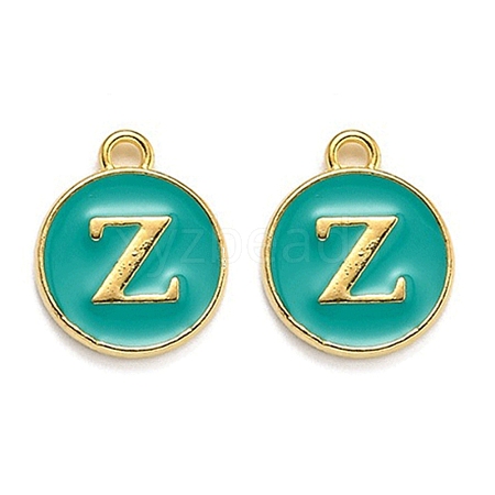 Golden Plated Alloy Enamel Charms ENAM-Q437-15Z-1