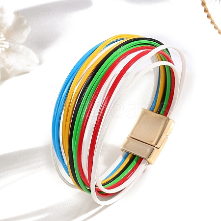 PU Imitation Leather Multi-strand Bracelets PW-WG02973-03-1