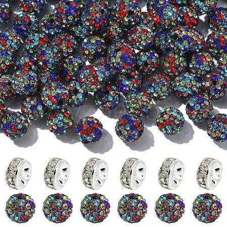 100Pcs Pave Disco Ball Beads RB-YW0001-30J-1