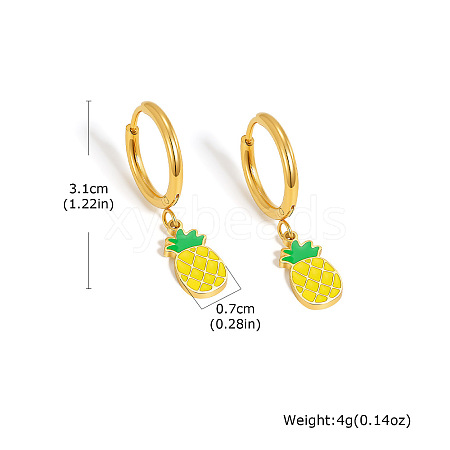 304 Stainless Steel Enamel Hoop Dangle Earrings WG1FBD6-05-1