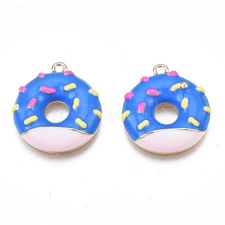 Brass Enamel Pendants KK-N232-210B-1
