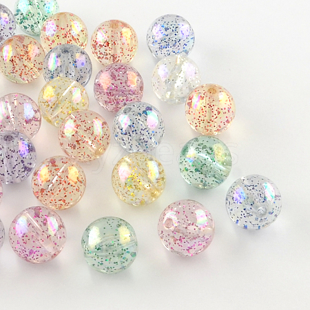 Round AB Color Transparent Acrylic Beads TACR-D005-12mm-M-1