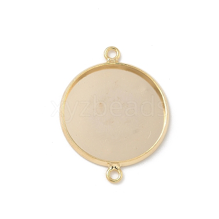Flat Round Brass Connector Cabochon Settings KK-K414-13C-G-1