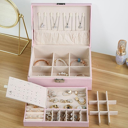 Imitation Leather Jewelry Storage Boxes PW-WG52370-02-1