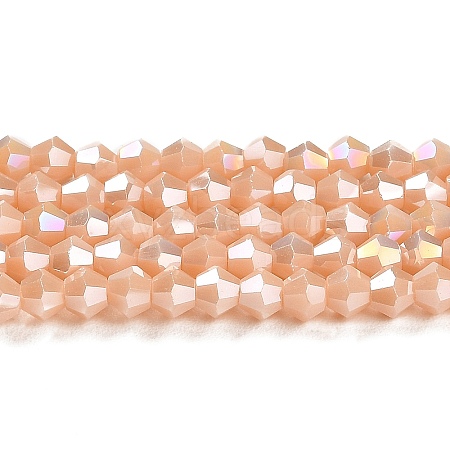 Opaque Solid Color Electroplate Glass Beads Strands GLAA-F029-P4mm-A06-1