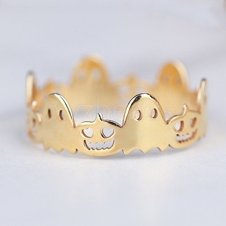 Ghost & Pumpkin 925 Sterling Silver Finger Rings FS-WGB9B73-03-1