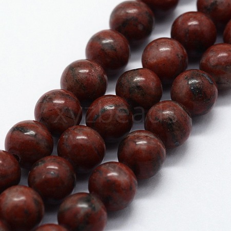 Natural Sesame Jasper/Kiwi Jasper Beads Strands G-I199-18-6mm-1