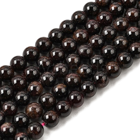 Natural Garnet Gemstone Bead Strands G-R263-6mm-1