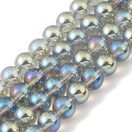 Transparent Electroplate Glass Beads Strands GLAA-T032-T6mm-C04-1