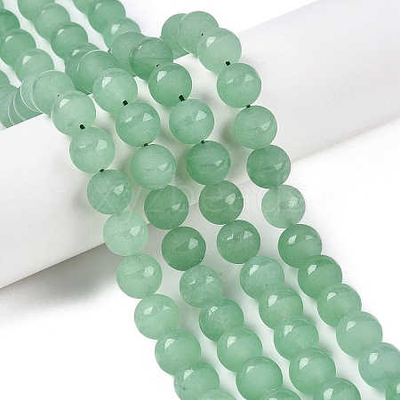 Frosted Natural White Jade Beads Strands G-T138-10mm-209D-1